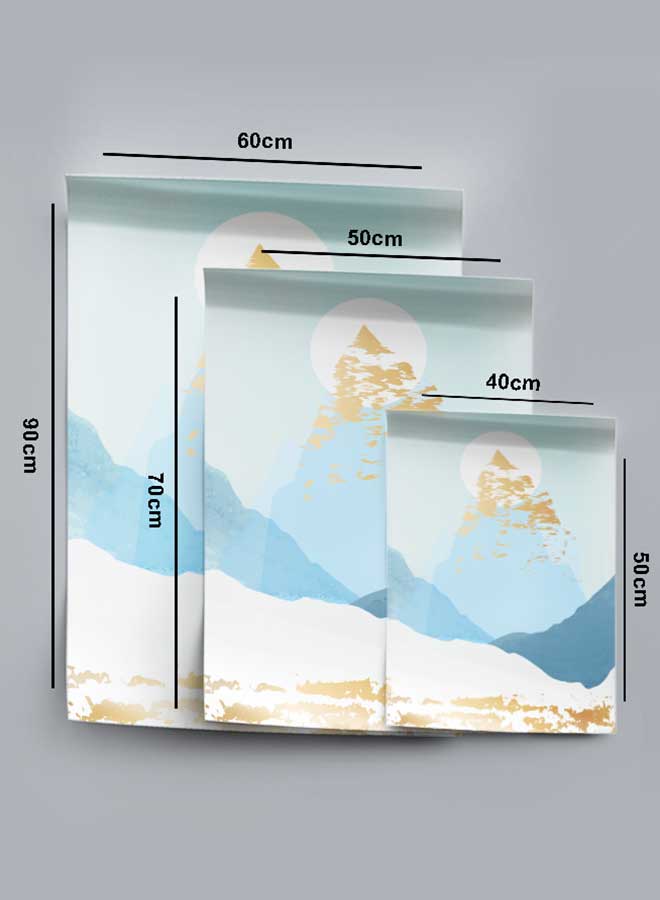 LOWHA Poster Painting Art With Four Separate Pieces Of Double-Sided Stickers Gold Mountain Abstract Sun Art For Home Bedroom Living Room And Office Decor - Image 4