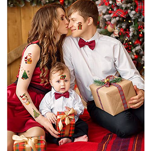 Hohamn Glitter Christmas Temporary Tattoos for Kids, 12 Sheets Glitter Christmas Holiday Tattoos for Boys Girls Xmas Party Gifts Crafts Decoration - Image 5