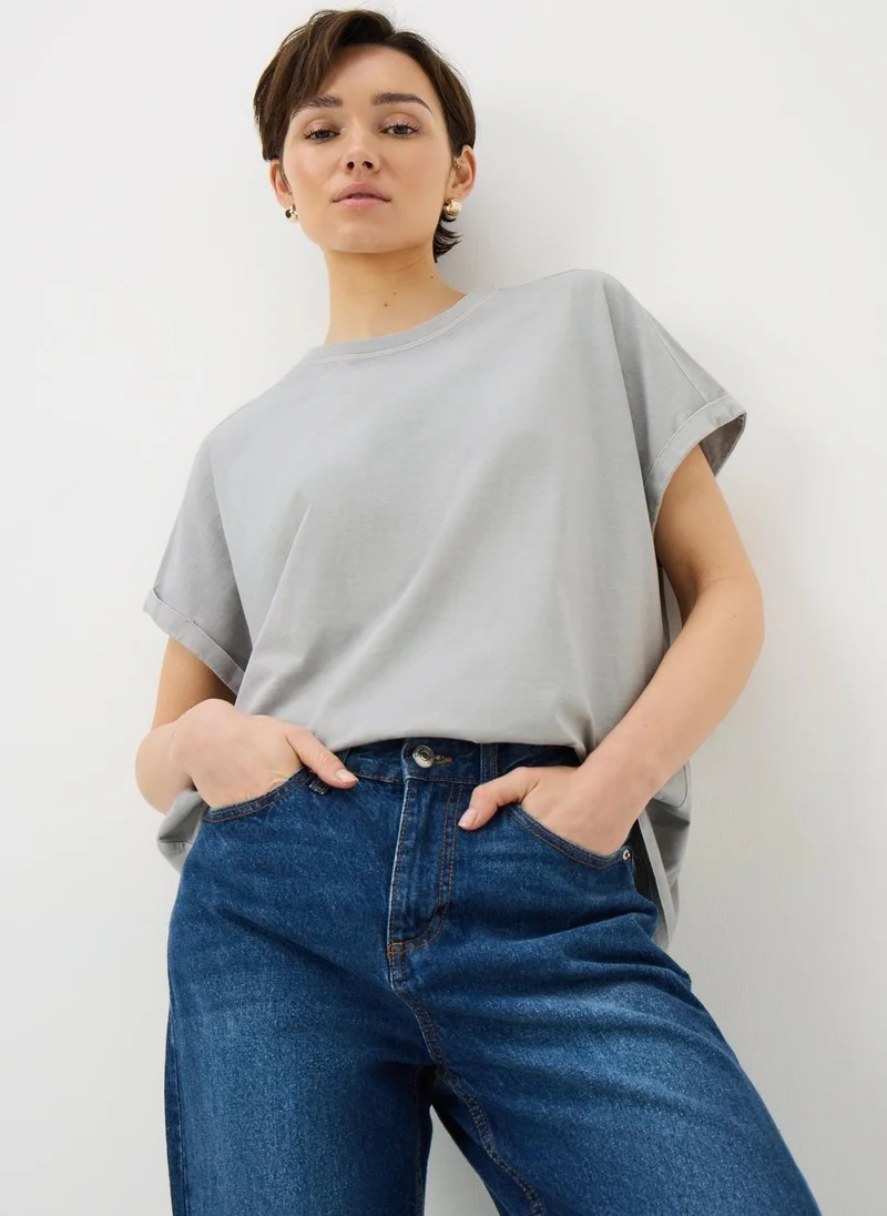 Matalan Blue Acid Wash Longline T-Shirt