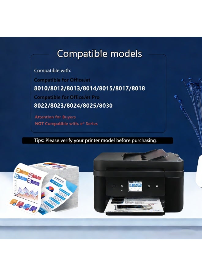 Compatible for HP 912XL 912 Ink Cartridges for OfficeJet OfficeJet Pro 8022 8028 8035 4PK - Image 2