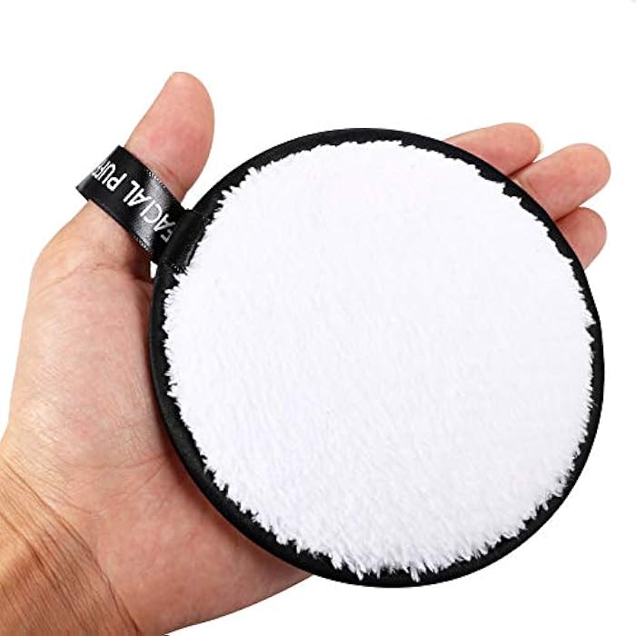 JewelryWe 3pcs Reusable Makeup Remover Pads Double-Side Washable Makeup Removal Cloth Facial and Skin Care Puff Sponge - Image 2