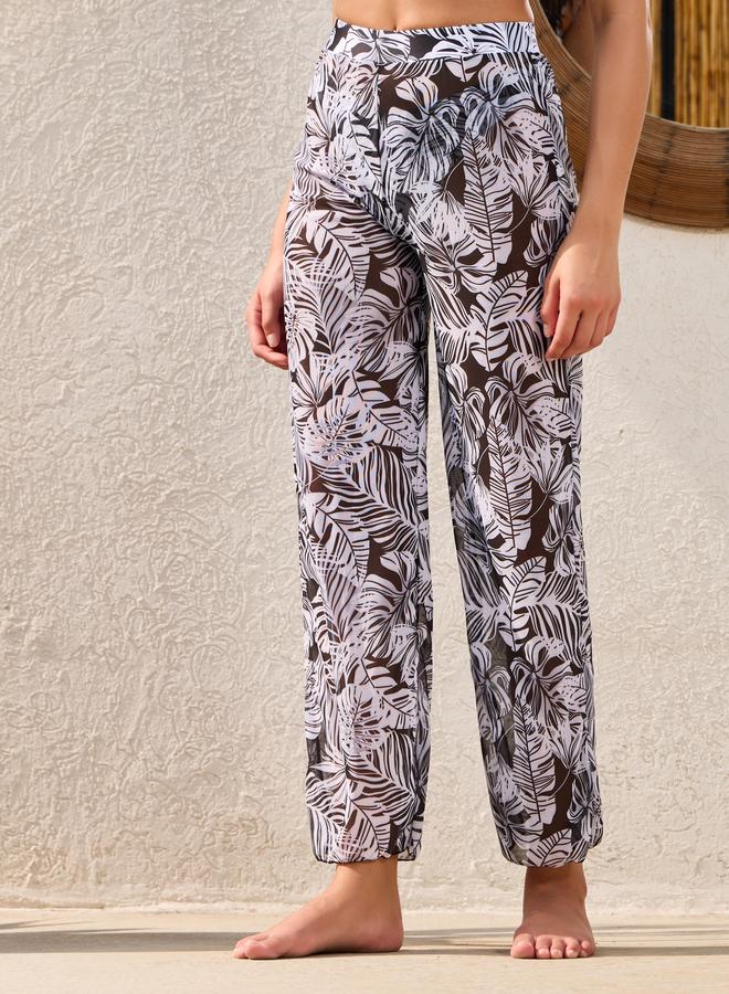 Styli Pack of 3 - Palm Leaf Multi Print Padded Bikini, Brief and Loose Fit Pants - Image 4