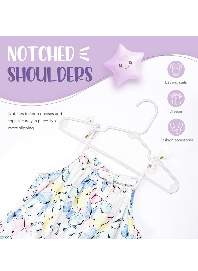 TYCOM Kids Plastic Clothes Hangers Suit Hangers 50 Pack Ultra Thin Space Saving Clothes Hangers Hold Up-to 10 Lbs for Coats Jackets Pants Plastic Whit  - Image 3