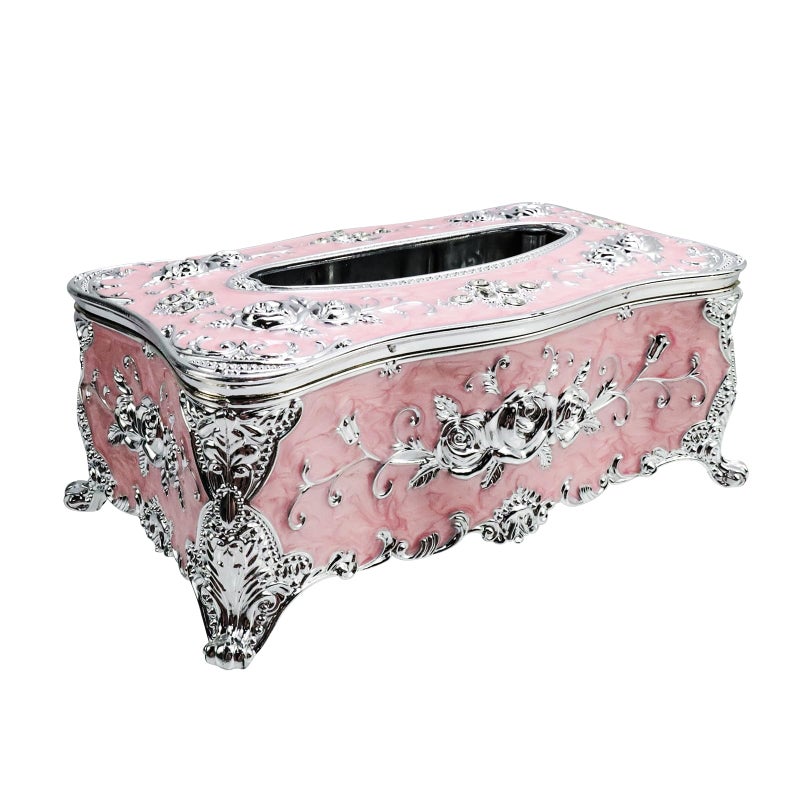 Geesatis Tissue Box Cover Rectangle Tissue Box Holder Rectangular Napkin Facial Tissues Holder for Bathroom Toilet Bedroom Living Room Table Desk Office Dresser 1 Pcs Pink 905x493x374