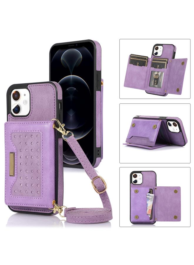 Zaboon Case For iPhone 11 Three-fold RFID Leather Phone Case with Lanyard - Image 1