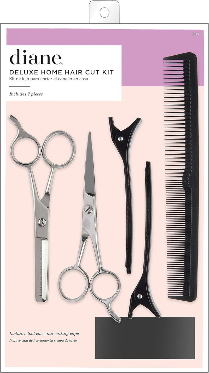 Diane Deluxe Home Hair Cut Kit - Complete 7-Piece Set with Shears, Thinner, Comb, Clips, and Cape - Image 1