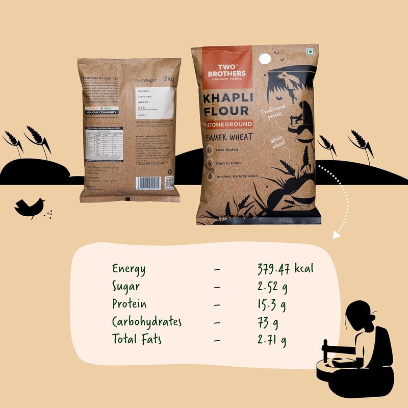Two Brothers Organic Khapli Wheat Flour - 2 kg - Image 4
