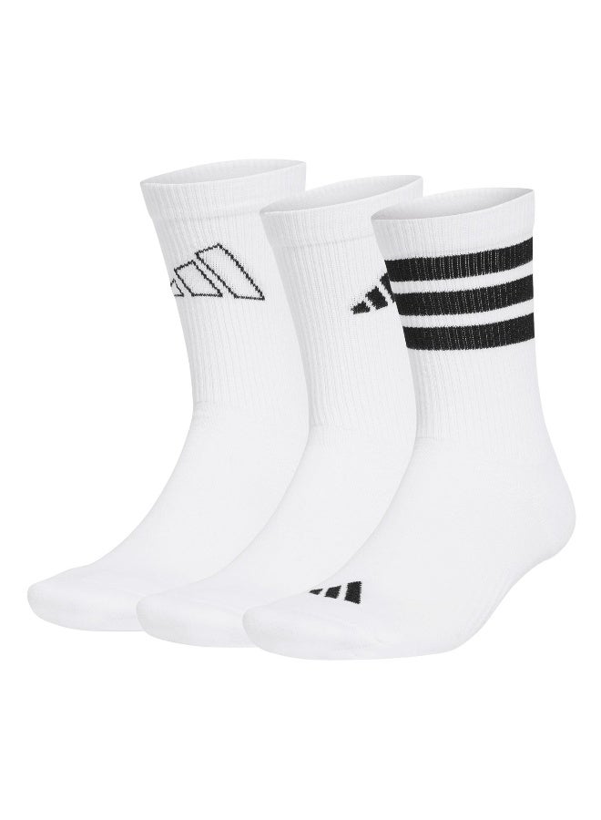 Adidas Logo Pack 3Pp White Training Socks For Unisex 10K - 11.5K