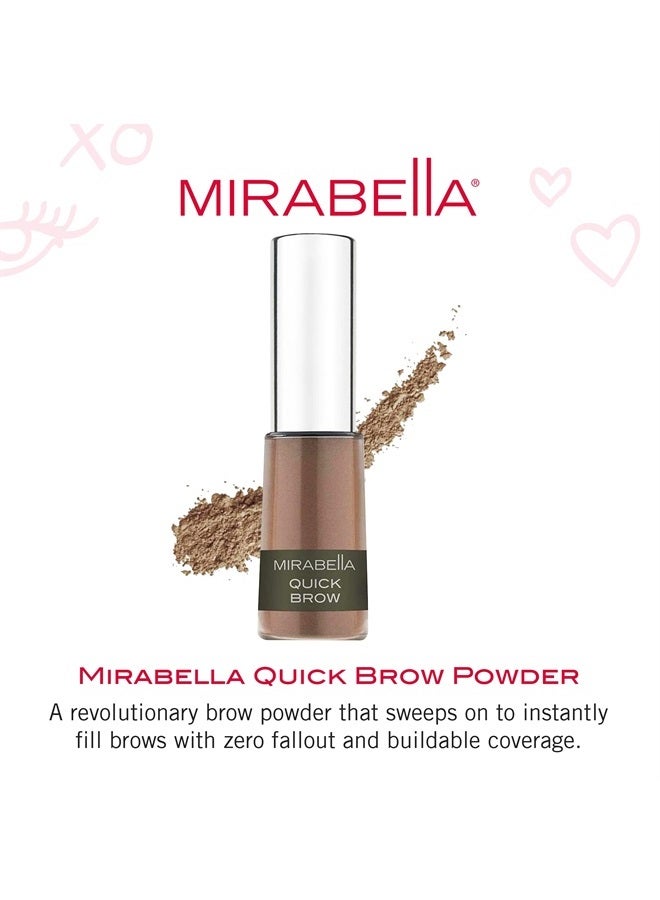 Mirabella Quick Brow Powder, Medium/Dark - Powder Filler for Beautiful Eyebrows - Skin-Conditioning and Nourishing Shea Butter - Long-Lasting and Buildable Formula with Zero Fallout - Paraben-Free - Image 1