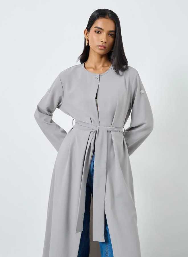تايك تو Take Two Beading Detail Belted Kimono