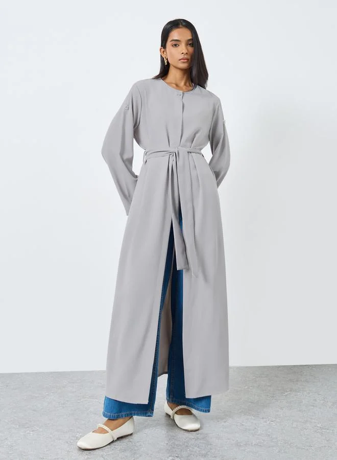 تايك تو Take Two Beading Detail Belted Kimono