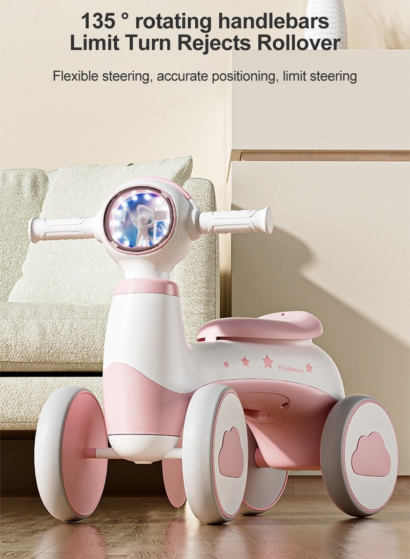 Sharpdo Children's Scooter Four Wheel Balance Toy Car Toddler 135° Rotatable Handlebars, and Smooth EVA Tires for Safe and Comfortable Riding - Image 2