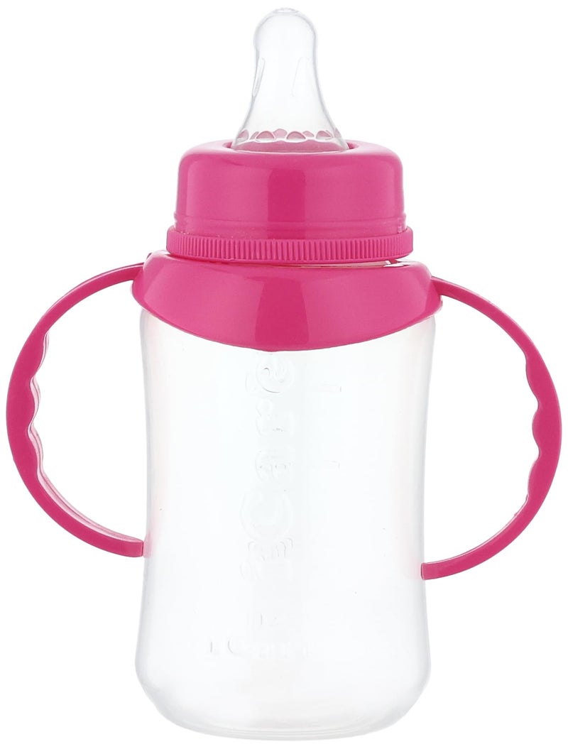 Icare feeding bottle bpa-free with handle- 150 ml - pink