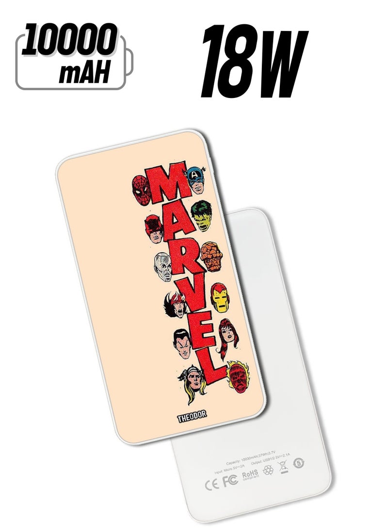 Theodor 10,000 mAh Super Fast Charging Ultra Compact Power Bank with Quick Charge & Power Delivery, Portable Charger For iPhone and Android Marevl - Image 1