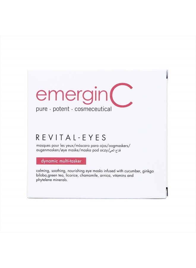 EmerginC emerginC Revital-Eyes Mask - Soothing Gauze Eye Pads with Cucumber + Ginkgo to Help the Appearance of Puffy Eyes + Dark Under-Eye Circles - Refrigerate for Cooling Sensation (5 Sets of 2)  - Image 1