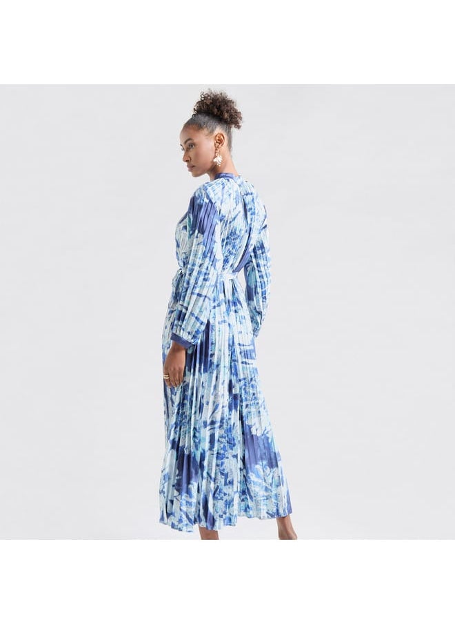 FAV - All-Over Print Maxi Shirt Dress with Long Sleeves - Image 1