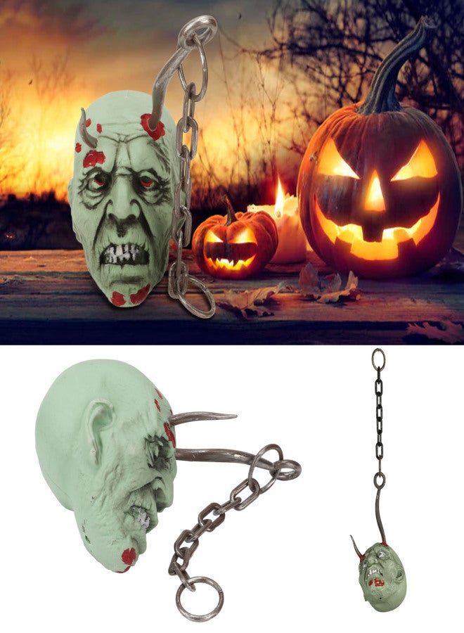 Halloween Hanging Head Scary Bloody Lifelike Details Plastic Widely Used Scary Hanging Head for Party Game Garden - Image 4