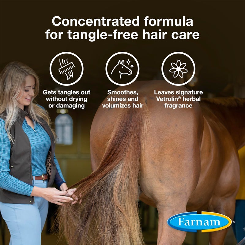 Farnam Vetrolin Instant Detangler and Conditioner for Horse Manes and Tails, 12 Oz - Image 3