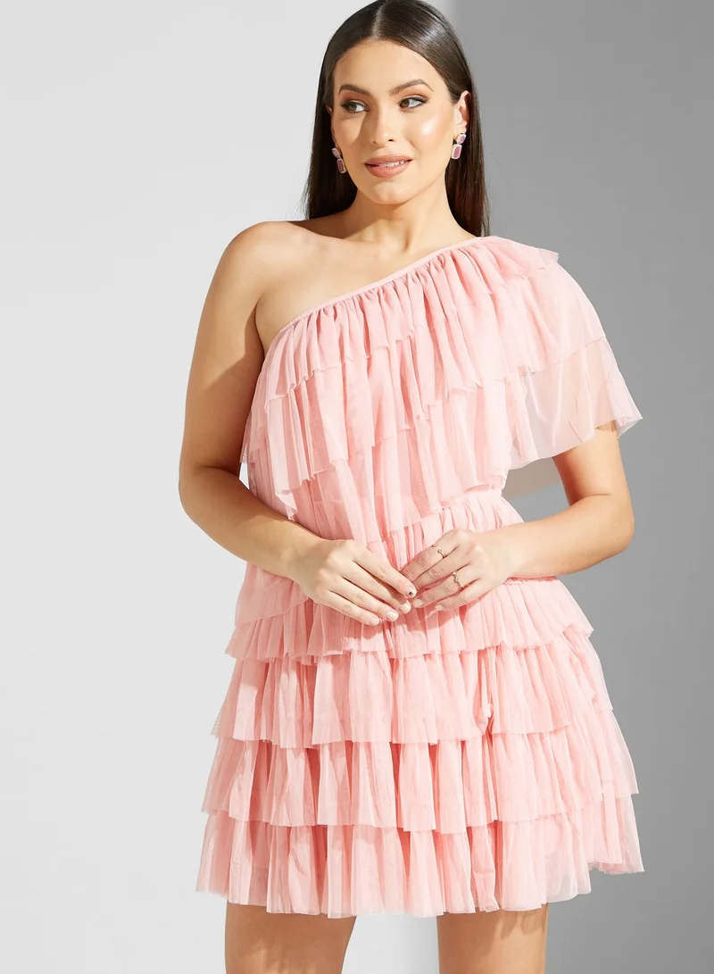 Namshi X Hadia Ghaleb Hadia Ghaleb Layered One-Shoulder Dress