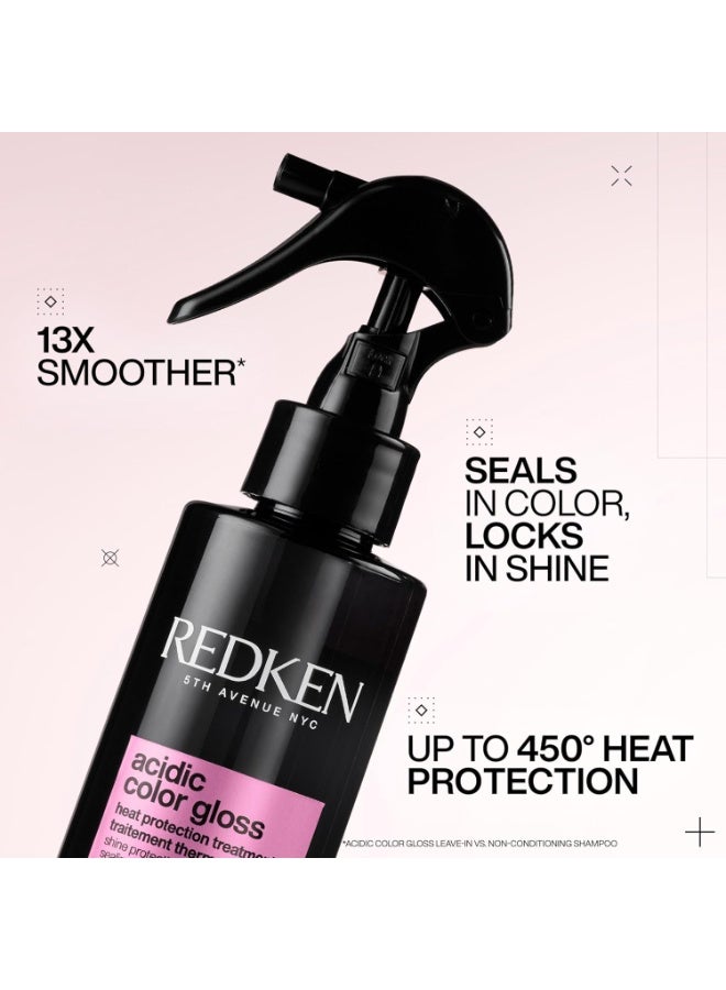 Redken Acidic Color Gloss Heat Protection Leave-In Treatment Spray For Color Treated Hair - Conditions and Adds Hair Shine, Heat Protectant Leave In Conditioner - Image 3