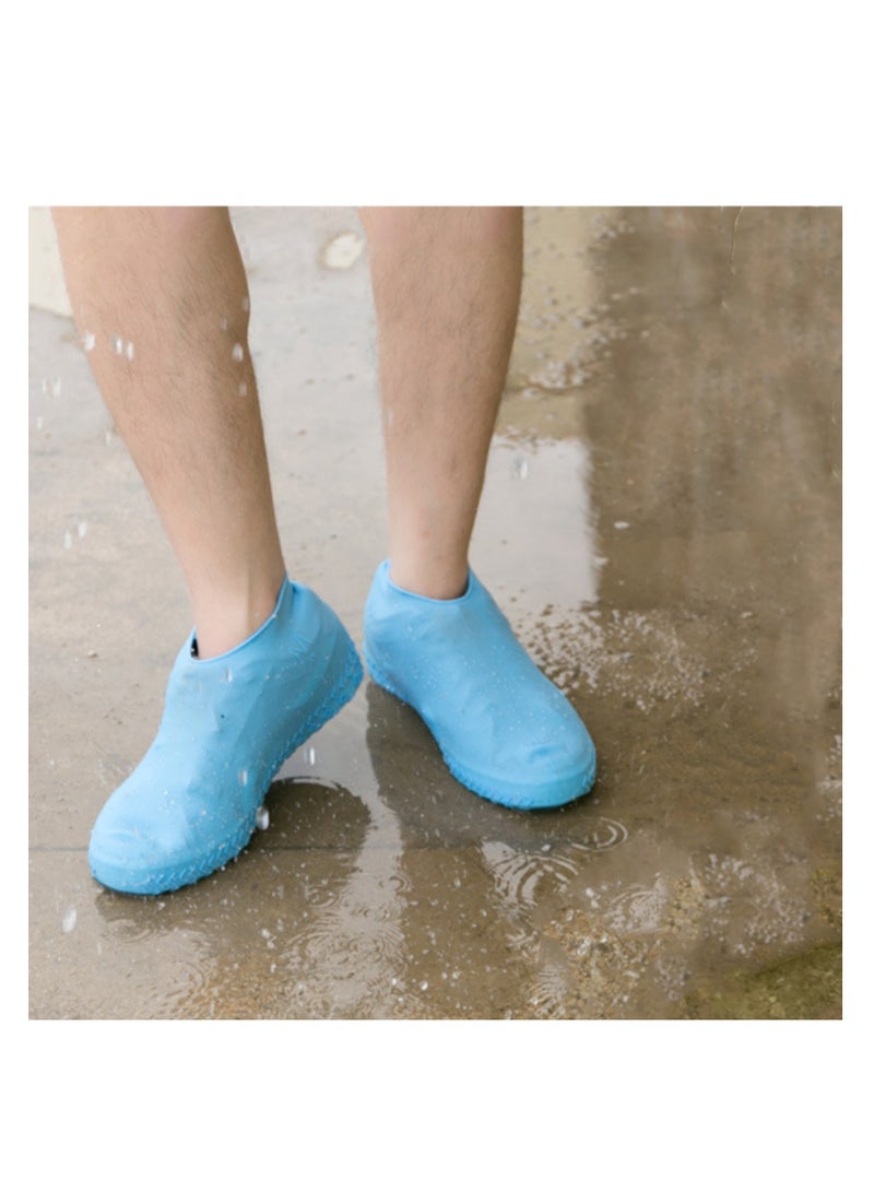 NOVOLAN NOVOLAN Rain Shoe Cover Male & Female Silicone Shoe Cover Waterproof Rainy Day Thickened Non-Slip Wear-Resistant Bottom Outdoor Rain Boots, Foldable & Portable Tire-Like Texture Lightweight  - Image 1