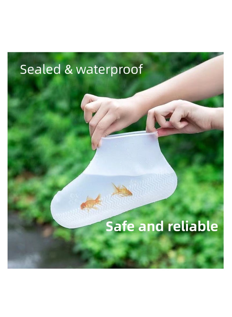 NOVOLAN NOVOLAN Rain Shoe Cover Male & Female Silicone Shoe Cover Waterproof Rainy Day Thickened Non-Slip Wear-Resistant Bottom Outdoor Rain Boots, Foldable & Portable Tire-Like Texture Lightweight  - Image 2