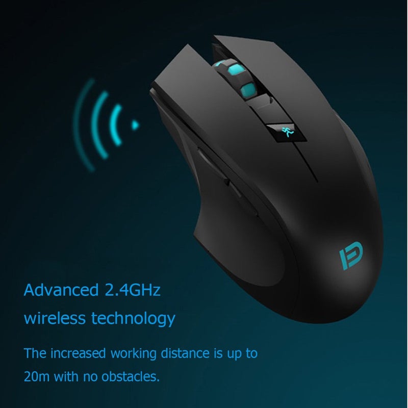 Granvela Noiseless Wireless Mouse,Forter i720 Ergonomic Silent Mouse for Gaming and General Use - 2 Side Buttons - Black - Image 3