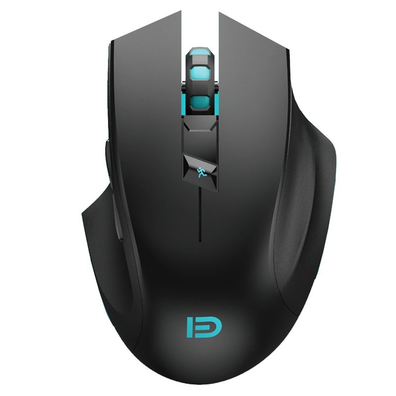 Granvela Noiseless Wireless Mouse,Forter i720 Ergonomic Silent Mouse for Gaming and General Use - 2 Side Buttons - Black - Image 1