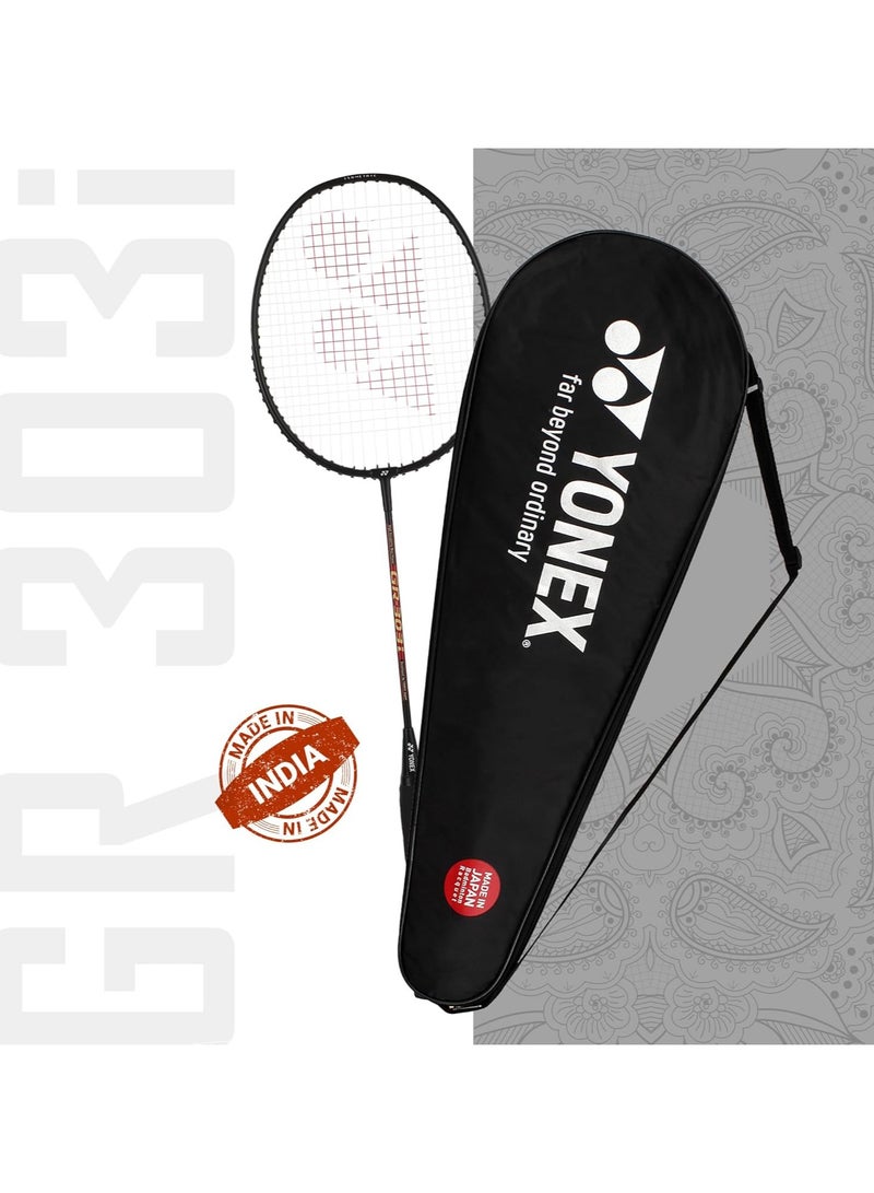 Yonex GR 303i Aluminium Blend Badminton Racquet with Full Cover Black - Image 2