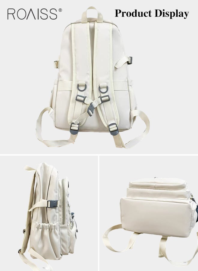 roaiss Large-Capacity Student Backpack Same Style For Men And Women Fashionable And Versatile Waterproof Oxford Cloth Adjustable Shoulder Strap School Bag (With Doll Pendant)  - Image 5