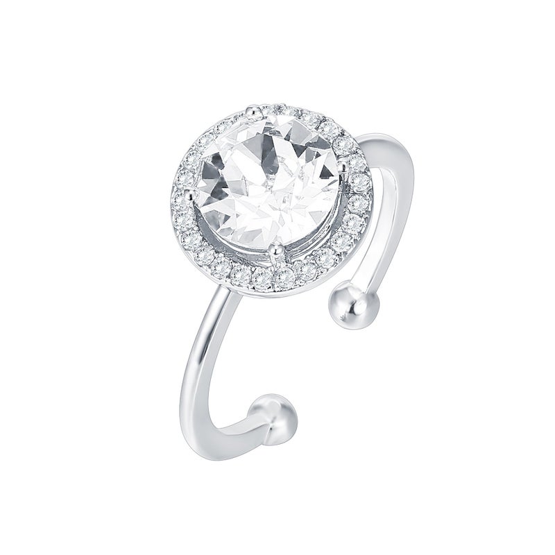 PAVOI Crystal 14K White Gold Plated Birthstone Rings | White Gold Rings for Women | Diamond Ring - Image 4