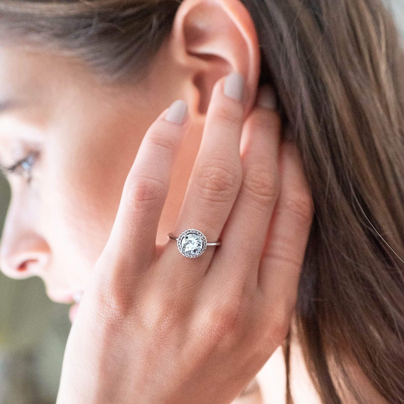 PAVOI Crystal 14K White Gold Plated Birthstone Rings | White Gold Rings for Women | Diamond Ring - Image 2