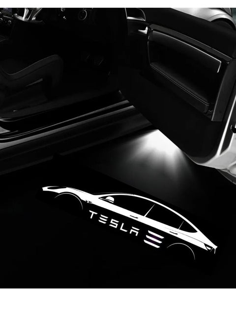 Tesla Model 3 Door Logo Light Puddle Light New Design Welcome Projector Logo Light For Tesla Model 3