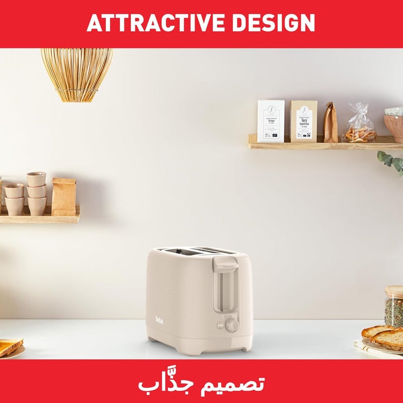 T-fal TEFAL Morning 2-Slot Toaster with Bun Warmer for Rolls | 7 Browning Levels | 720-850W | Stop Function | Extra-High Lift | Removable Crumb Tray | Extra-Wide Slots | Grey | 2 Years Warranty | TT2M1B27 - Image 5