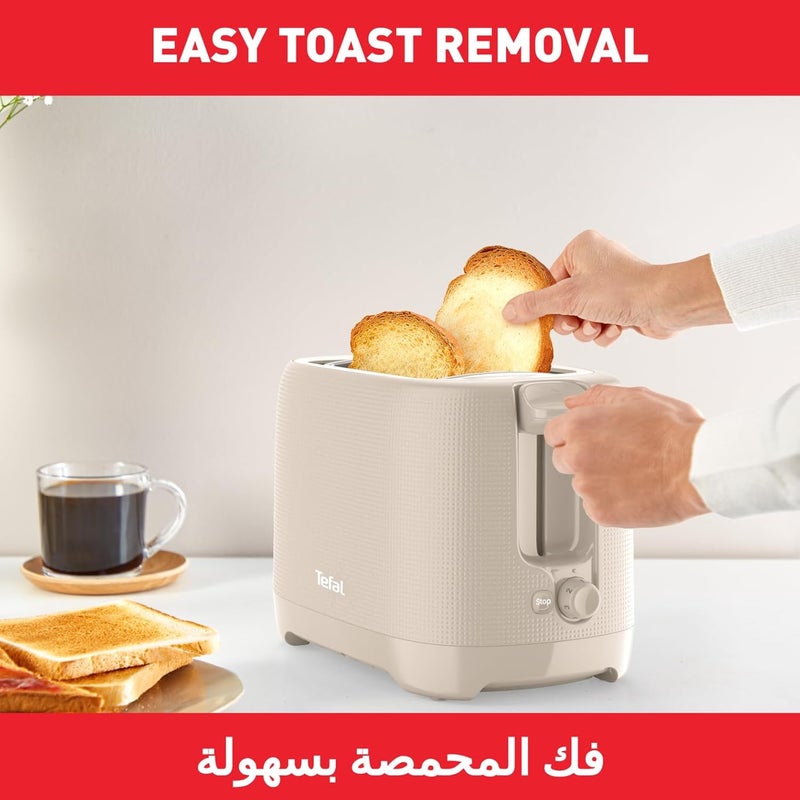 T-fal TEFAL Morning 2-Slot Toaster with Bun Warmer for Rolls | 7 Browning Levels | 720-850W | Stop Function | Extra-High Lift | Removable Crumb Tray | Extra-Wide Slots | Grey | 2 Years Warranty | TT2M1B27 - Image 3