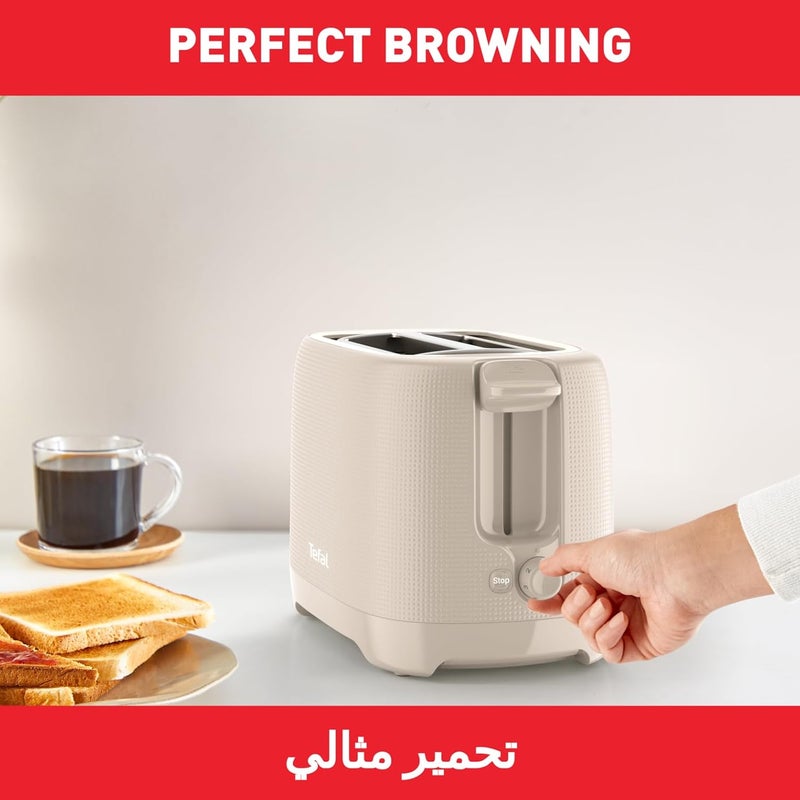 T-fal TEFAL Morning 2-Slot Toaster with Bun Warmer for Rolls | 7 Browning Levels | 720-850W | Stop Function | Extra-High Lift | Removable Crumb Tray | Extra-Wide Slots | Grey | 2 Years Warranty | TT2M1B27 - Image 2