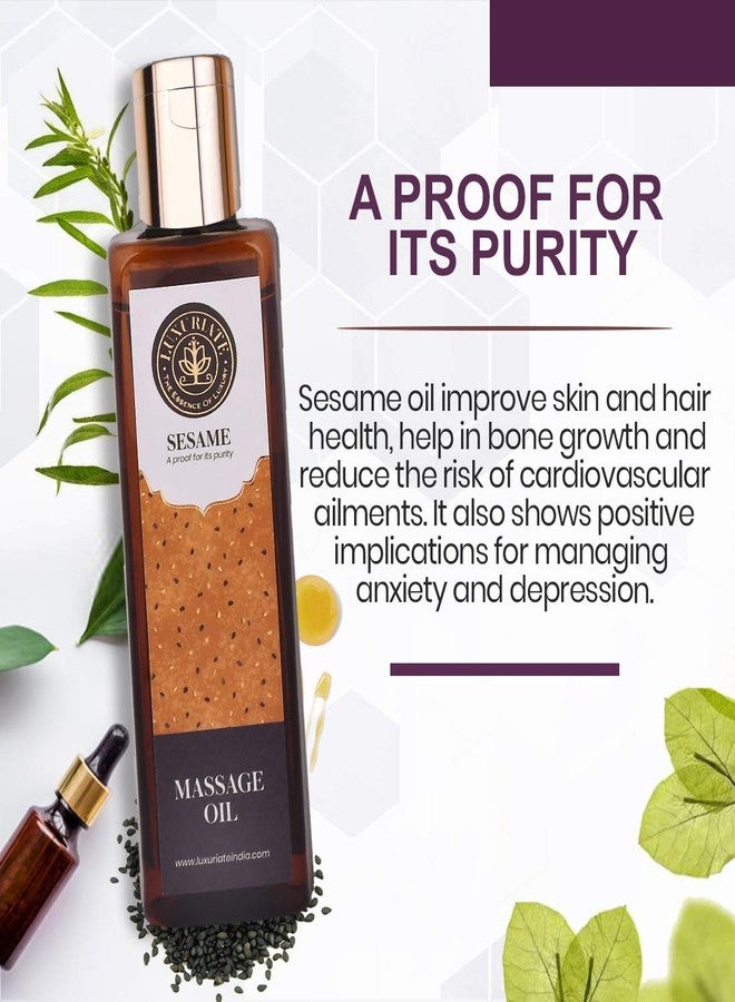 LUXURIATE Sesame Oil Massage Oil | Deep Nourishing Body Oil for Full Body Massage| Relaxation and Sleep (100ml) - Image 2