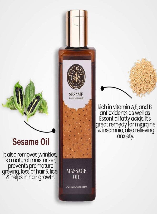 LUXURIATE Sesame Oil Massage Oil | Deep Nourishing Body Oil for Full Body Massage| Relaxation and Sleep (100ml) - Image 5