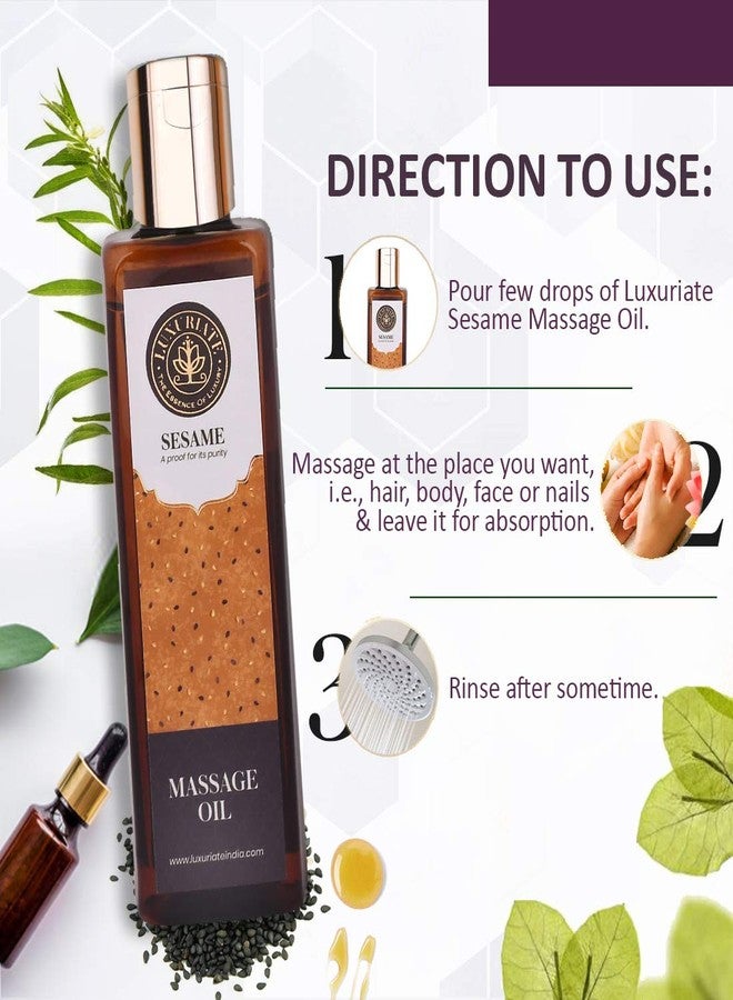 LUXURIATE Sesame Oil Massage Oil | Deep Nourishing Body Oil for Full Body Massage| Relaxation and Sleep (100ml) - Image 3