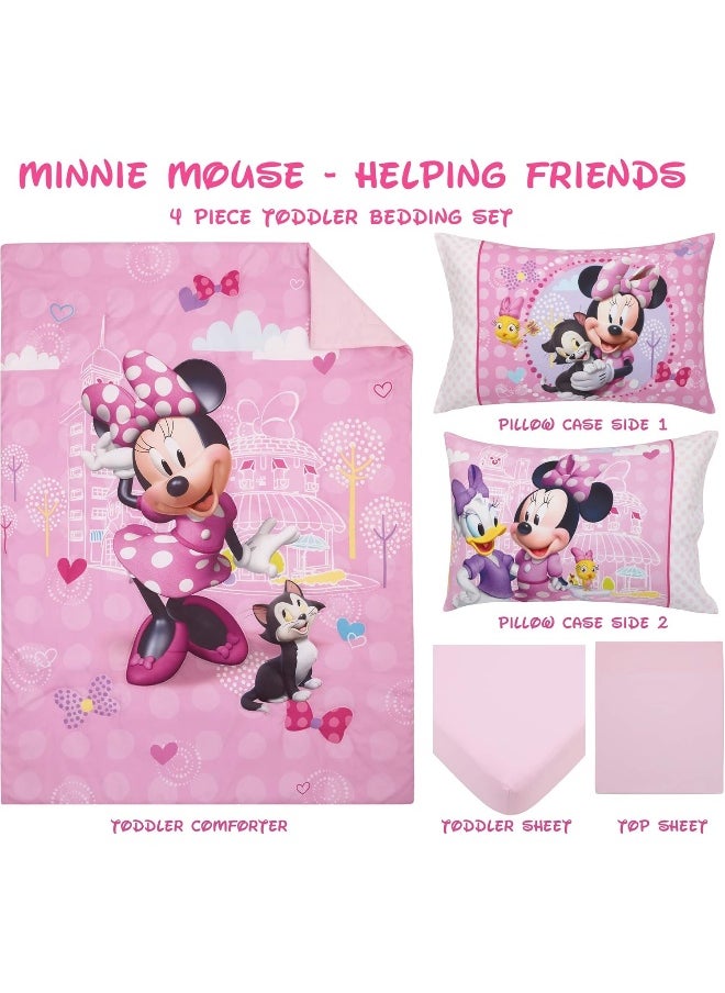Disney - Disney Minnie Mouse Helping Friends 4 Piece Toddler Bedding set - Image 1