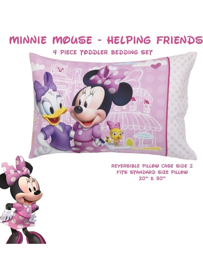 Disney - Disney Minnie Mouse Helping Friends 4 Piece Toddler Bedding set - Image 1
