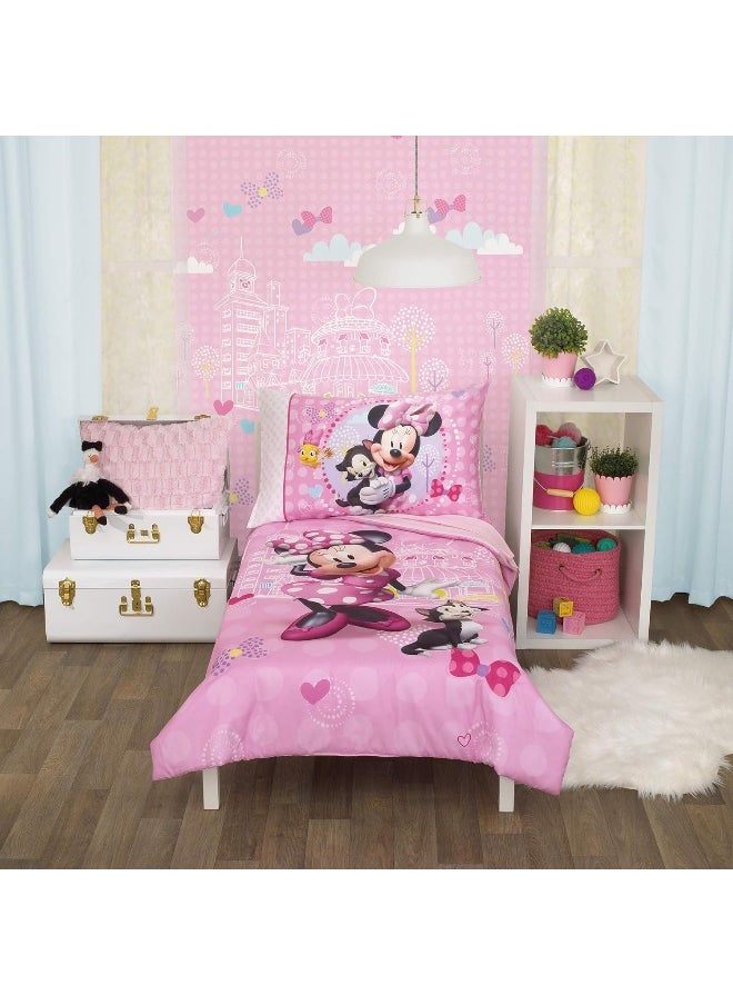 Disney - Disney Minnie Mouse Helping Friends 4 Piece Toddler Bedding set - Image 1