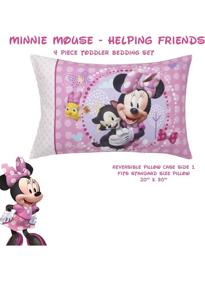 Disney - Disney Minnie Mouse Helping Friends 4 Piece Toddler Bedding set - Image 1