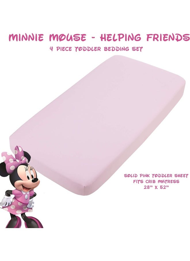 Disney - Disney Minnie Mouse Helping Friends 4 Piece Toddler Bedding set - Image 1