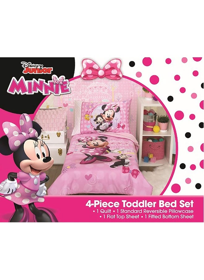Disney - Disney Minnie Mouse Helping Friends 4 Piece Toddler Bedding set - Image 1