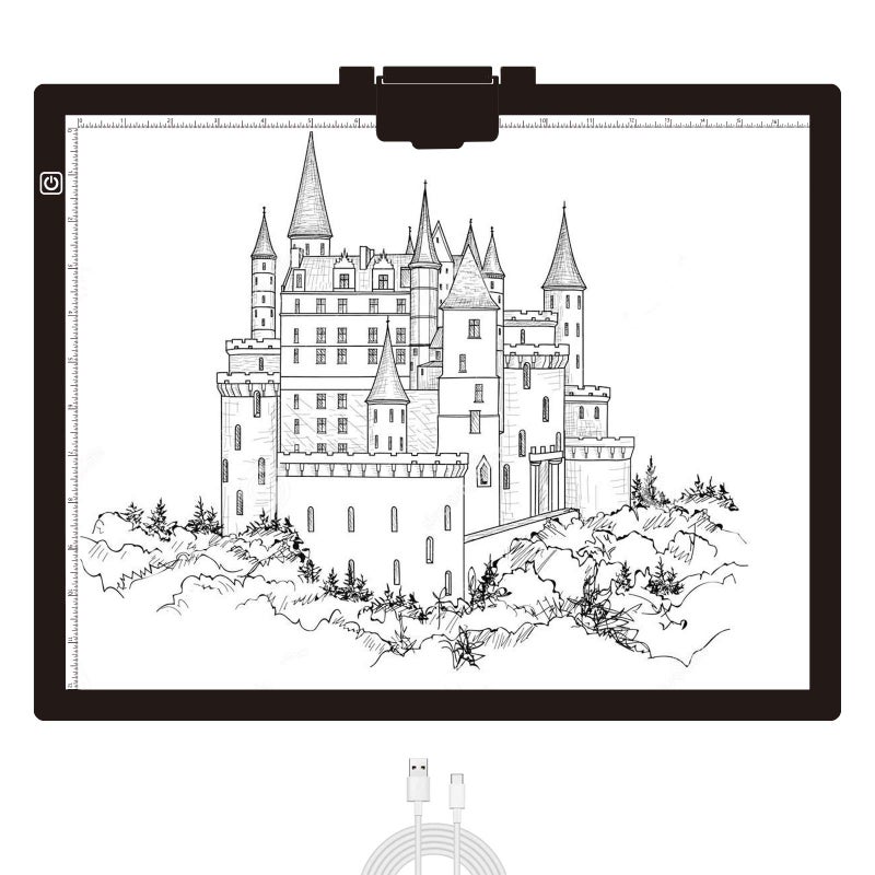 Diamond Painting Light Pad A3 LED Light Box Tracer wMagnetic Clip Pen Holder 3 Level Brightness USB Power Dimmable Brightness Artcraft Tracing Light Pad for Drawing Sketching Diamond Painting