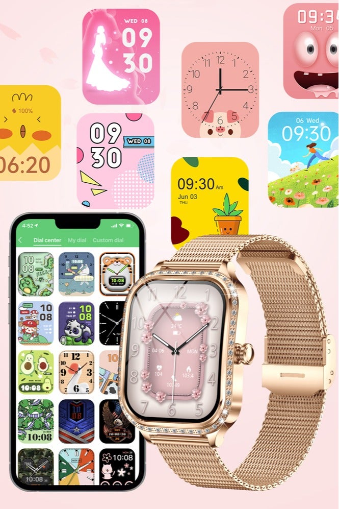 RollsTimi  Smart Watches for Women with Diamonds, 1.75" HD Smartwatch with Sleep Monitor,IP68 Waterproof Fitness Tracker 100+ Sport Modes Pedometer for Android iOS - Image 3