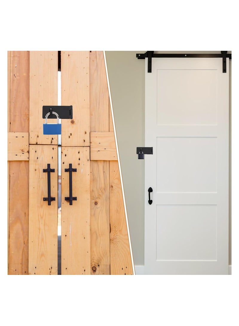 Set of 4 Heavy Duty 3 Inch Black Lock Hasps Ideal for Fences Pet Cages Cabinets and More - Image 3