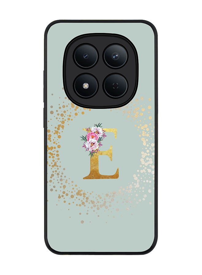 For Xiaomi Redmi Note 15 Pro 5G Case,Slim fit Camera Protection, Shockproof Thin Phone cover  - Custom Monogram Floral - E  (Light Grey )