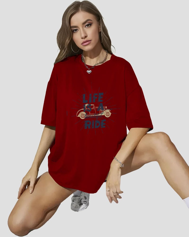 AUSK Womens Oversized T-Shirts || Oversize Printed Tshirt for Women - Image 5
